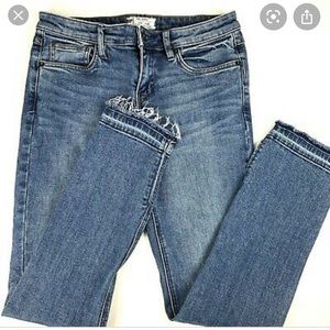 Free People Midrise side slit raw hem jean size 27